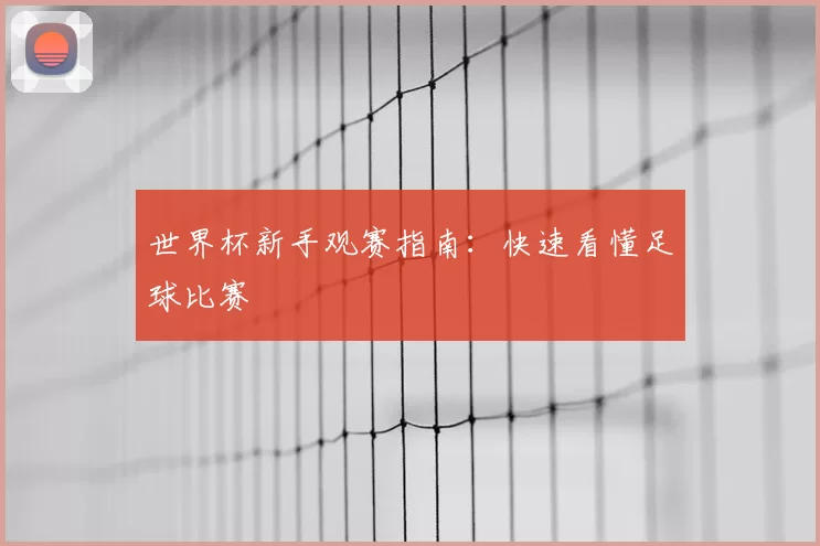 世界杯新手观赛指南：快速看懂足球比赛