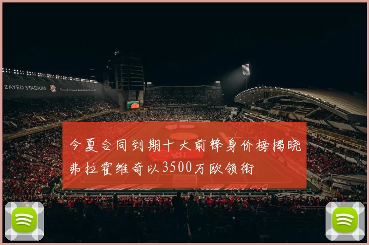 今夏合同到期十大前锋身价榜揭晓弗拉霍维奇以3500万欧领衔